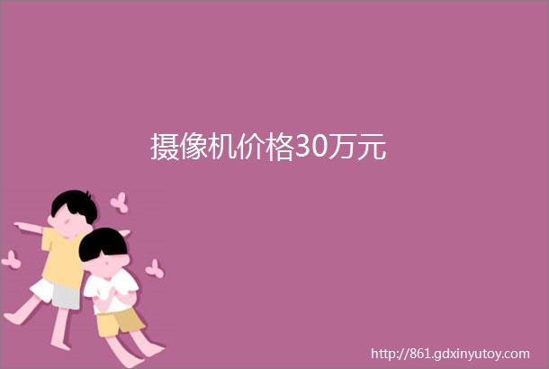 摄像机价格30万元