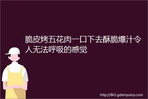 脆皮烤五花肉一口下去酥脆爆汁令人无法呼吸的感觉