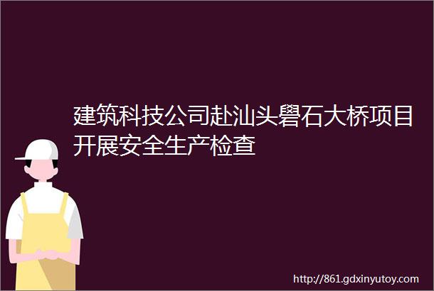 建筑科技公司赴汕头礐石大桥项目开展安全生产检查