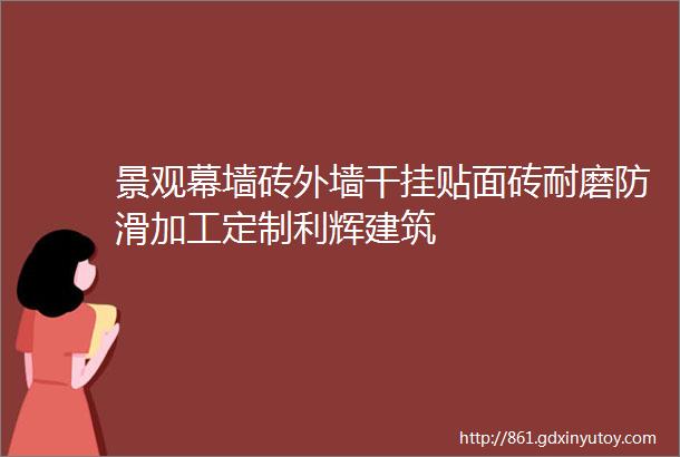 景观幕墙砖外墙干挂贴面砖耐磨防滑加工定制利辉建筑