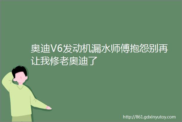 奥迪V6发动机漏水师傅抱怨别再让我修老奥迪了